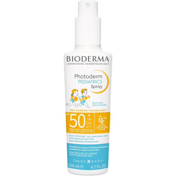 Spray cu protectie solara Bioderma Photoderm Kid SPF 50+ pentru copii, 200 ml