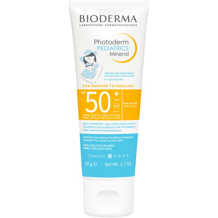 Fluid cu protectie solara Bioderma Photoderm Mineral SPF 50+, 50 g
