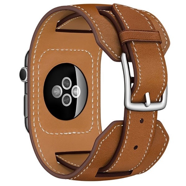 Curea iUni pentru Apple Watch 42 mm, Leather, Cuff Brown