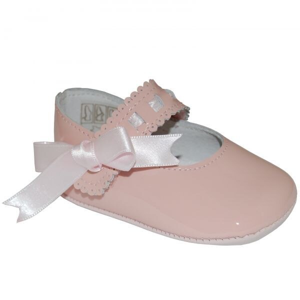 Pantofi bebe A2017 din piele lacuita, Panyno, Roz