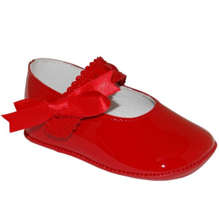 Pantofi bebe A2017 din piele lacuita, Panyno, Rosu