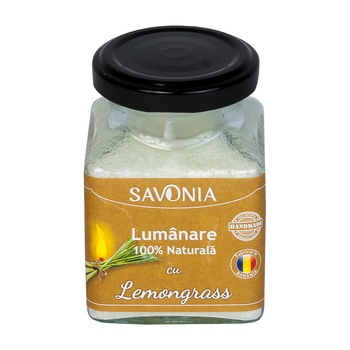 Lumanare 100% Naturala cu Lemongrass - Savonia Lumanare 100% Naturala cu Lemongrass - Savonia