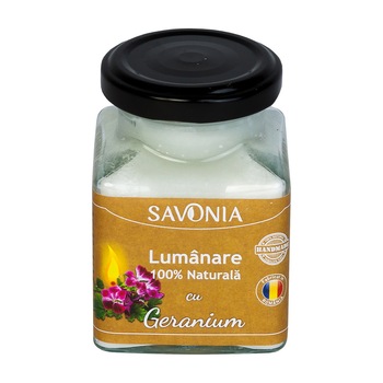 Lumanare 100% Naturala cu Geranium - Savonia Lumanare 100% Naturala cu Geranium - Savonia