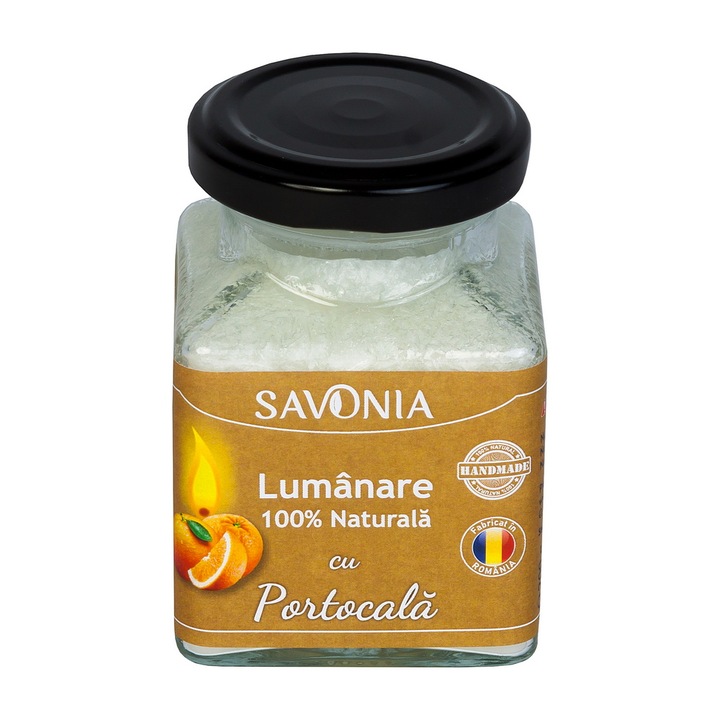 Lumanare 100% Naturala cu Portocala - Savonia