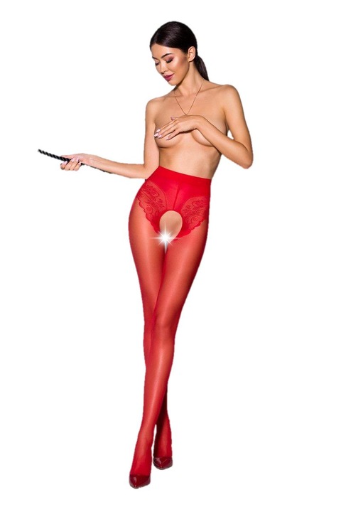 Női harisnyanadrág, Passion Thiopene, fekete, 30 den, Piros