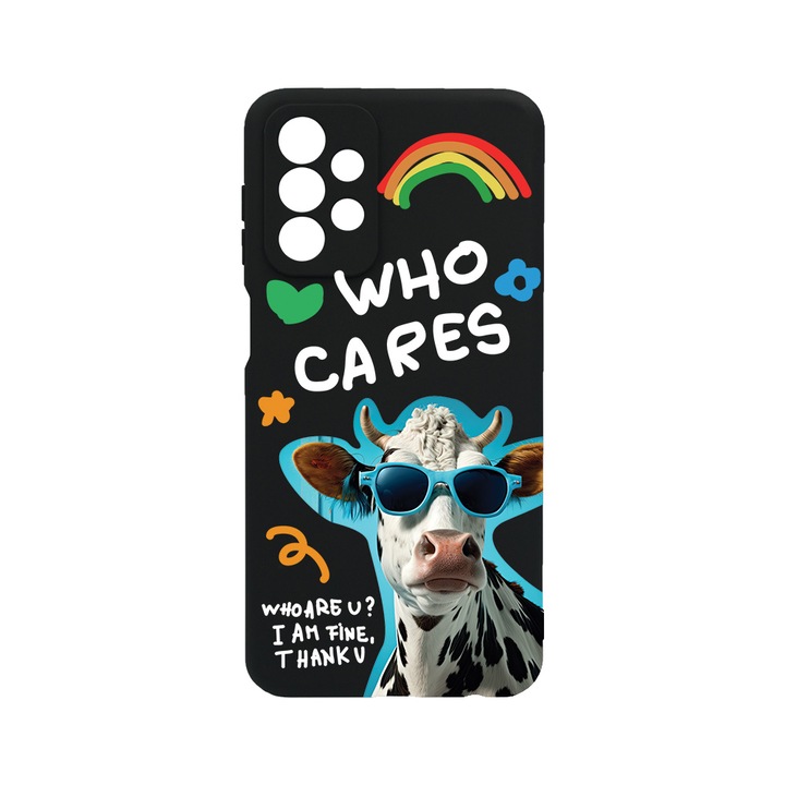 BestCase Slim Silicon 0.8MM telefontok, Samsung Galaxy A33 5G, Cool Cow - Who Cares?, Kamera védő, c-B 975