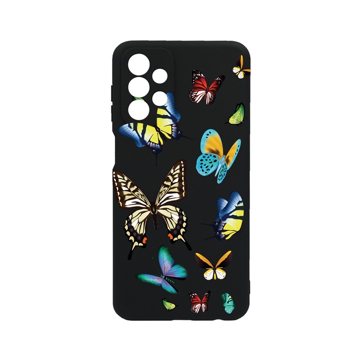Husa BestCase® Slim SIlicon 0.8MM, Compatibila Cu Samsung Galaxy A13 4G, Beautiful Color Butterflies, Rezistenta la uzura, Protectie Camera, c-B 992