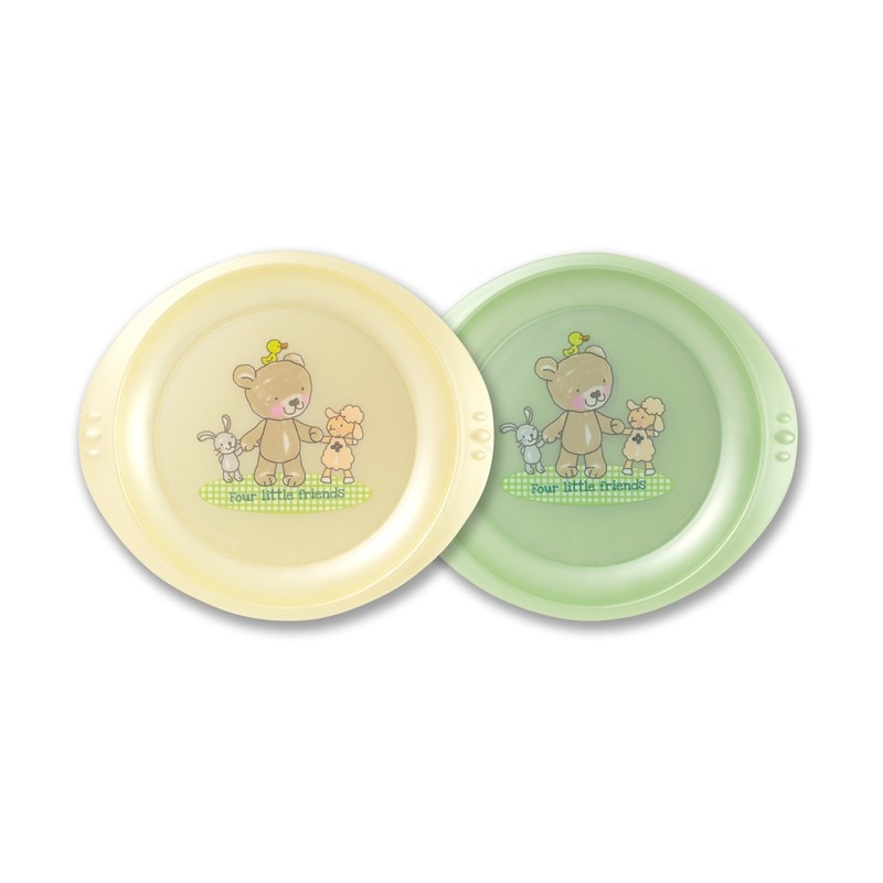 Set 2 farfurii plate LittleFriends Rotho-babydesign Vanilla 6L+ Rotho-babydesign