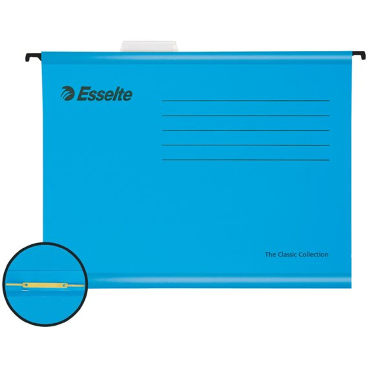 Комплект от 10 висящи папки Esselte Classic, с релса, А4, сини