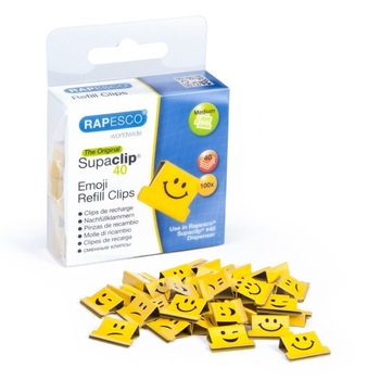 Clipsuri Metalice Rapesco Supaclip, 40 Coli, Emoji, 100 Buc/set Clipsuri Metalice Rapesco Supaclip, 40 Coli, Emoji, 100 Buc/set