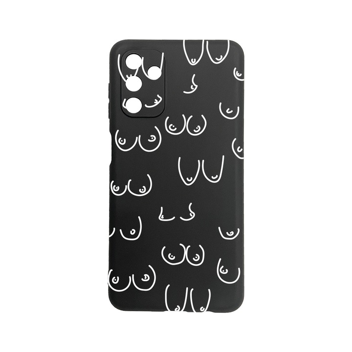 Husa BestCase® Slim SIlicon 0.8MM, съвместим със Samsung Galaxy A25, Boobs, Защита на камерата, Устойчив на износване, c-B 1065