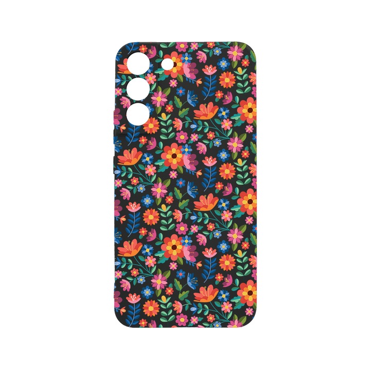 BestCase Slim Silicon 0.8MM telefontok, Samsung Galaxy S21 FE, Flower Pattern, Kamera védő, c-B 953