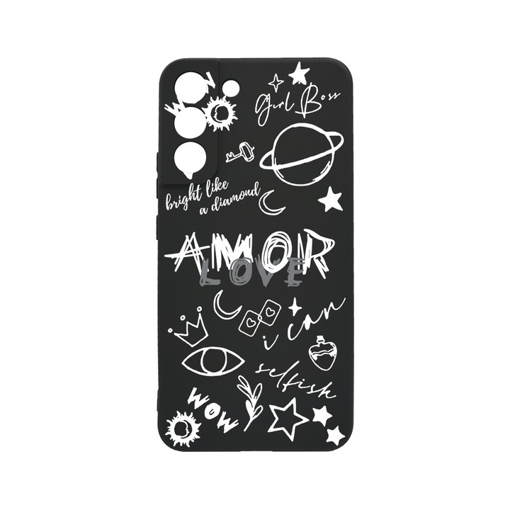 BestCase Slim Silicon 0.8MM telefontok, Samsung Galaxy S21 FE, Goth Love, Kamera védő, c-B 984