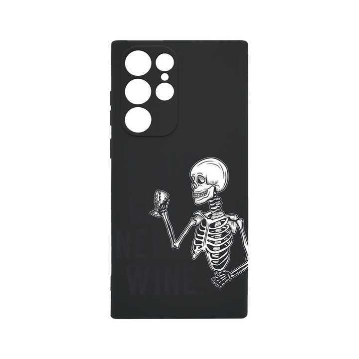 Husa BestCase® Slim SIlicon 0.8MM, Compatibila Cu Samsung Galaxy S23 Ultra, This Guy Need Wine, Rezistenta la uzura, Protectie Camera, c-B 1026