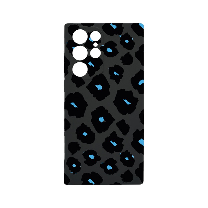 Husa BestCase® Slim SIlicon 0.8MM, Compatibila Cu Samsung Galaxy S23 Ultra, Blue Leopard Pattern, Rezistenta la uzura, Protectie Camera, c-B 1039