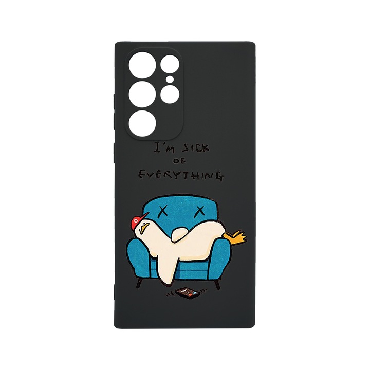 Husa BestCase® Slim SIlicon 0.8MM, Compatibila Cu Samsung Galaxy S23 Ultra, I'm Sick Of Everything, Rezistenta la uzura, Protectie Camera, c-B 1017