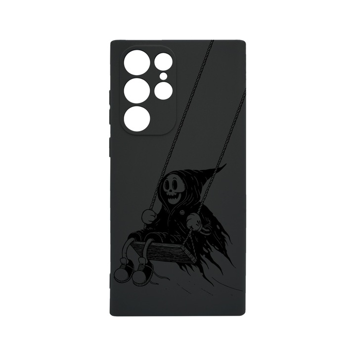 Силиконов калъф BestCase за Samsung Galaxy S22 Ultra, Death Swinging, 0.8MM Slim, Camera Protection, Black Silicon Series, c-B 1063