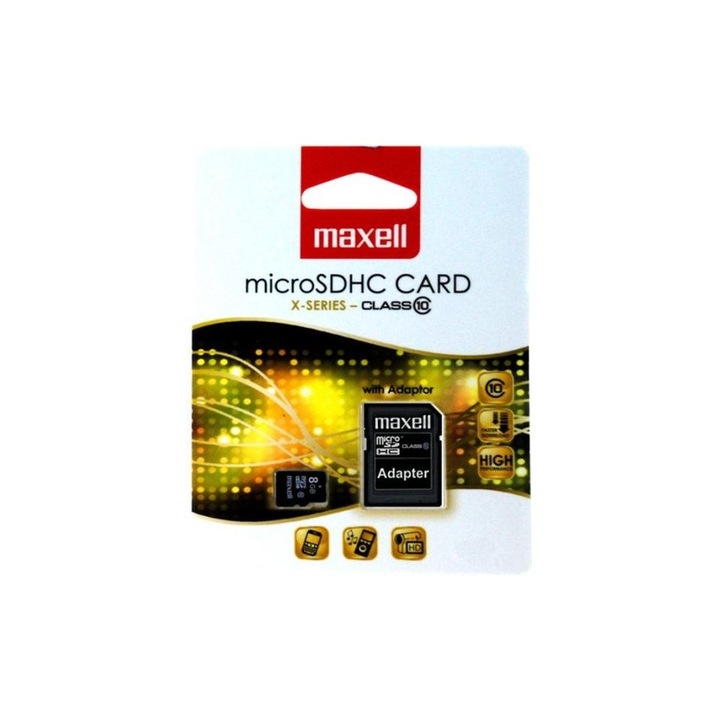 Card de memorie Maxell micro SDHC, 8GB, Class 10