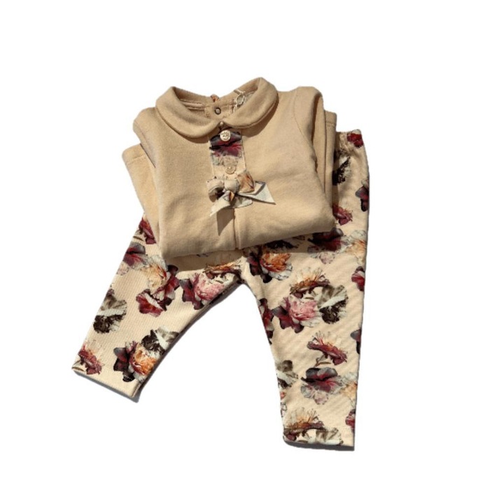 Compleu multicolor, 2 piese, cu cu imprimeu, Multicolor