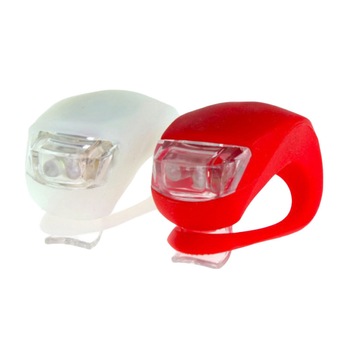 Set 2 faruri de bicicleta din silicon, LED, 3 faze iluminare Set 2 faruri de bicicleta din silicon, LED, 3 faze iluminare