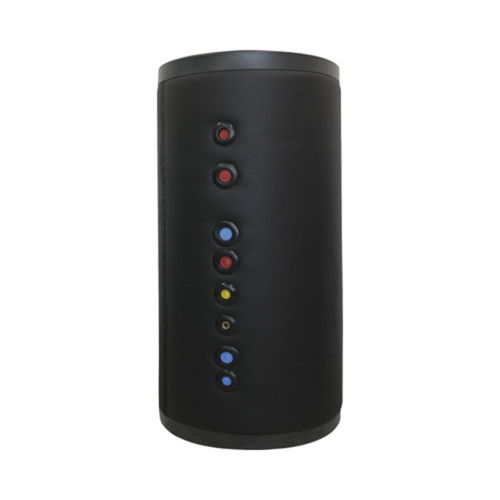 Boiler cu 2 serpentine Fornello SOL 1000 LT 2S 1000 l pentru centrala termica si solar, izolatie termica, flansa de vizitare, manta de protectie