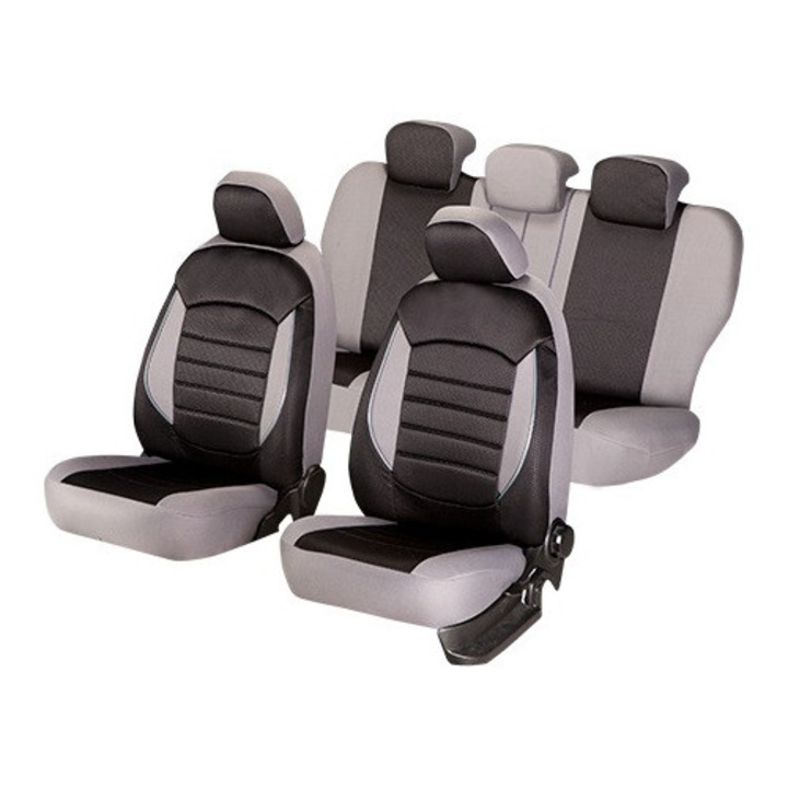 Set huse auto universale Urban Negru Gri 11 piese