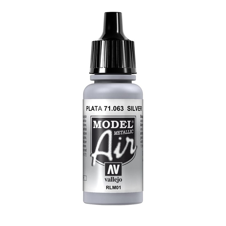 Festék Vallejo Model Air 71.063 Ezüst RLM01 17ml