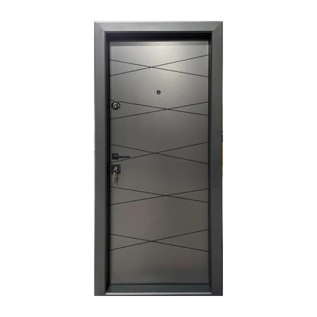Usa metalica de apartament cu izolatie si vizor Novo Doors First Class NDS310, Deschidere Dreapta, Dimensiune 200X88 cm, Tabla 12 mm, Maner Negru, Kit complet, Gri Antracit