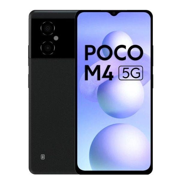 Telefon Mobil Poco M4 5G, Procesor MediaTek MT6833 Dimensity 700, IPS LCD 6.58", 4GB RAM, 64GB Flash, Camera Duala 13+2MP, Wi-Fi, 5G, Dual Sim, Android, Negru