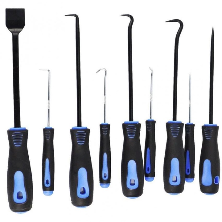 Set carlige raclete extractoare garnituri cu maner 9piese (S10876)