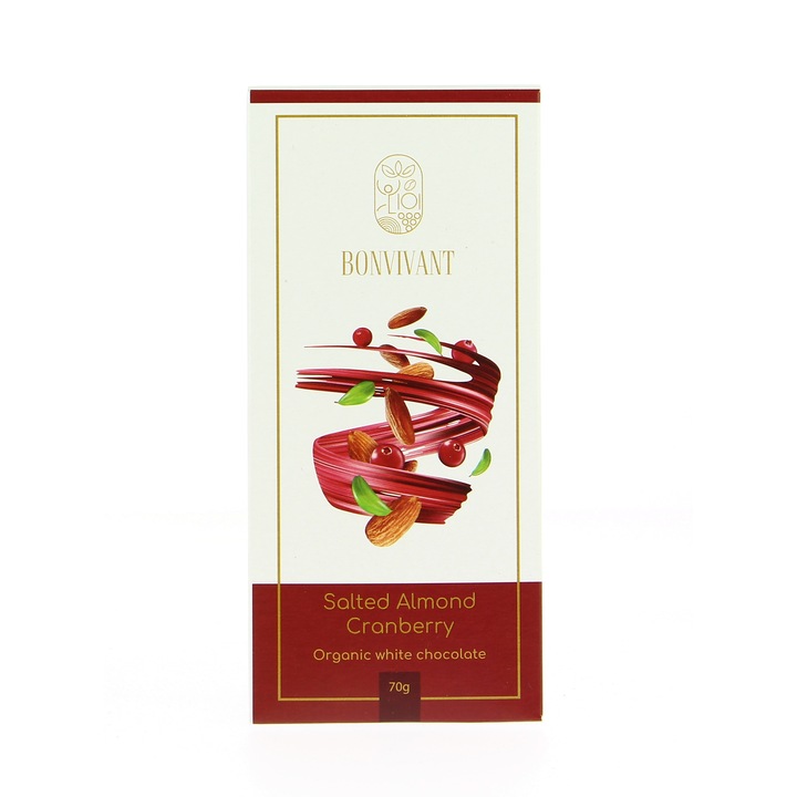 Ciocolata alba vegana organica, BONVIVANT, 70 g