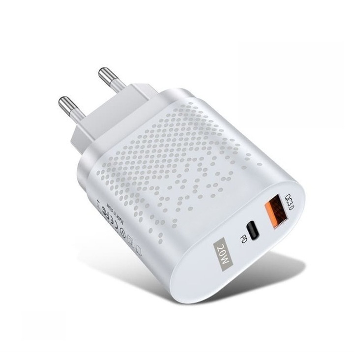 Luxer Smart Plug töltő, 1 USB 3.0 port és 1 USB Type C port fehér