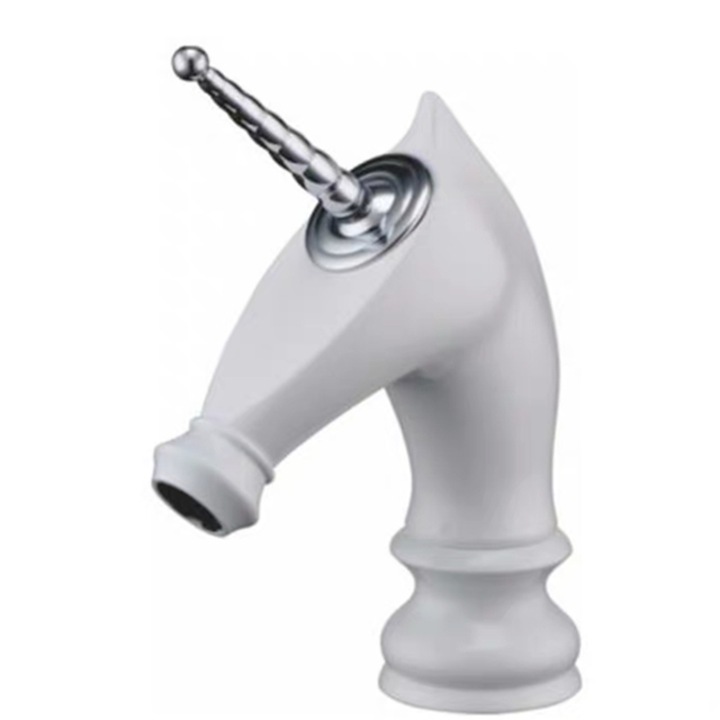 Смесител за мивка Blackswan, тип M279 Unicorn, модел бял/къс хром, размер 20 см