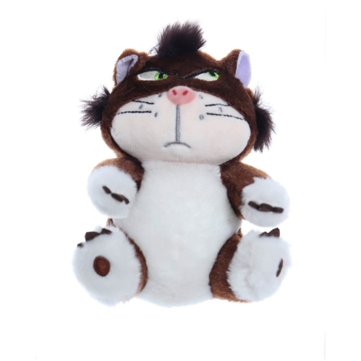 Jucarie de plus, Pisicuta, tip breloc, maro, 12 cm