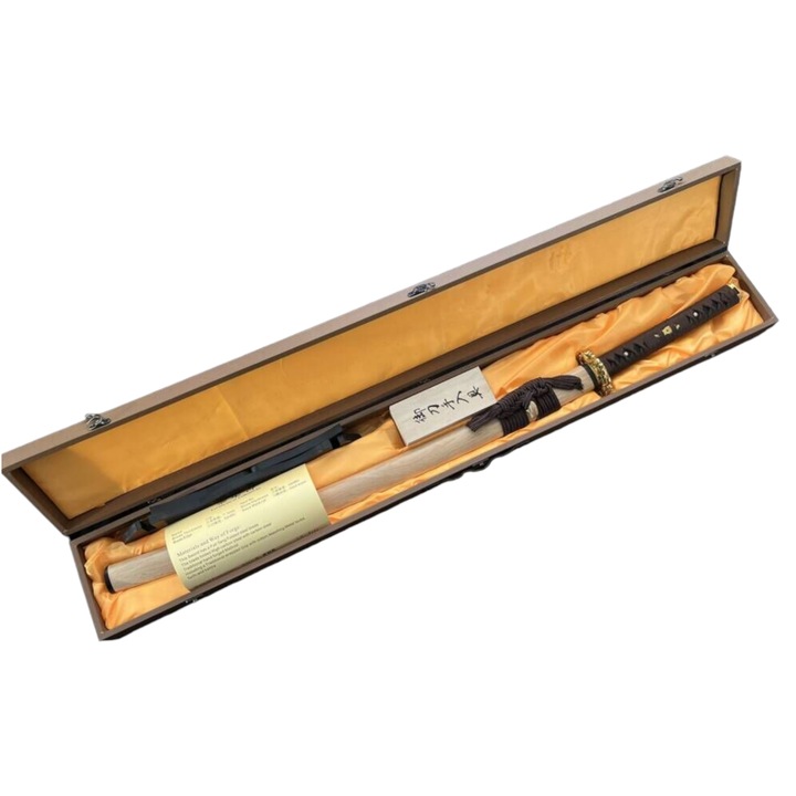 Sabie de formare Profesionala Katana cu Teaca, Kit, Cazul, Stand de Sabie, Otel Carbon, Lemn Tare, 100cm, DS076