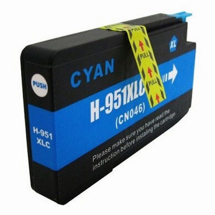Cartus cerneala (inkjet) TIN compatibil cu HP CN046AE / HP 951XL Cyan - 2647 pagini (30 ml - capacitate mare)