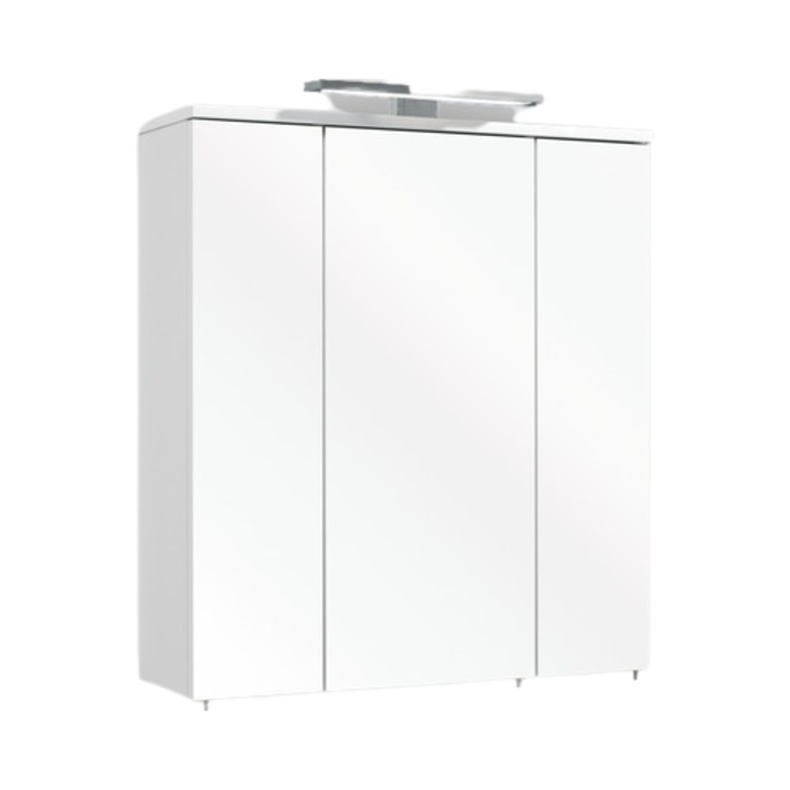 Dulap baie cu oglinda pelipal Gela IV cu iluminare LED, 3usi. PAL, 65 cm alb, IP 44