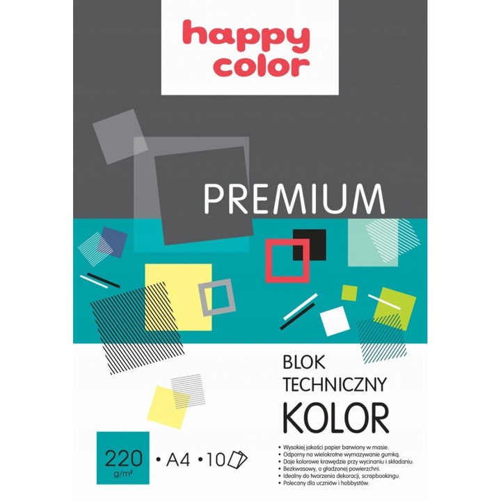 Happy Color színes papír, A4-es, 10 lapos, többszínű