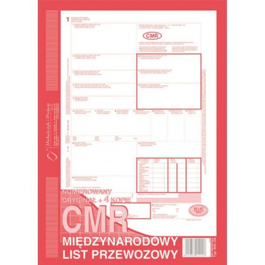 EdiPro International CMR Briefmarken - 5 Exemplare 12x24cm Für Frachtpapiere