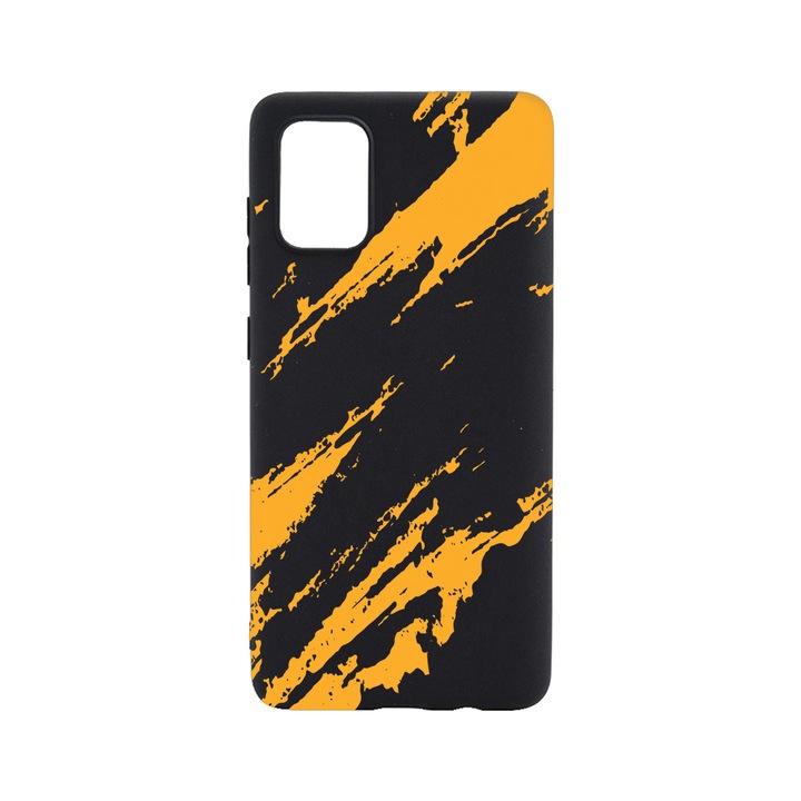 Husa BestCase® Slim SIlicon 0.8MM, Compatibila Cu Samsung Galaxy A72, Golden Stripes, Rezistenta la uzura, B 1054