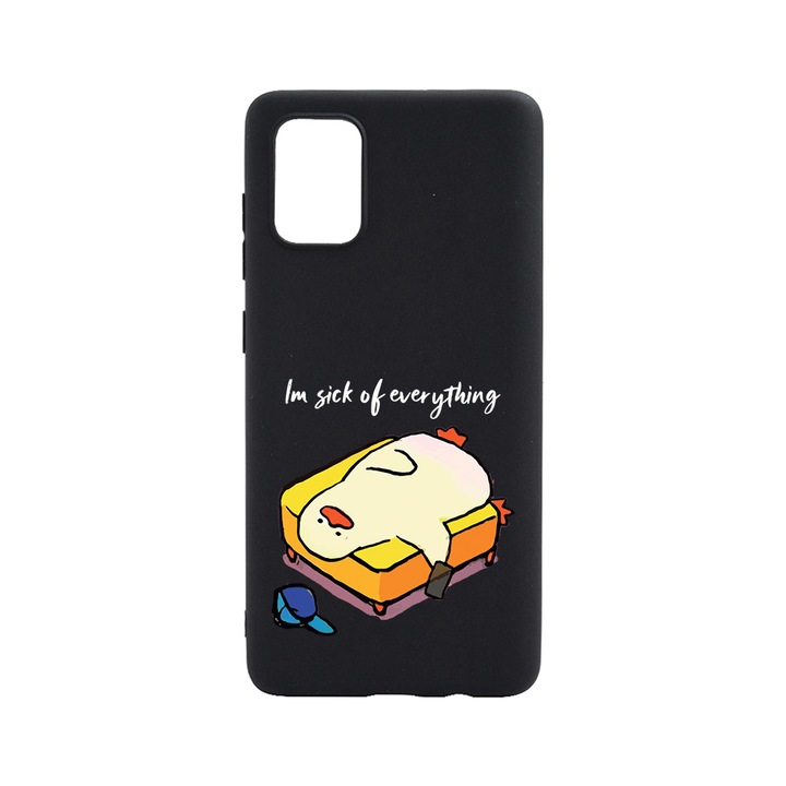 Husa BestCase® Slim SIlicon 0.8MM, Compatibila Cu Samsung Galaxy A32 5G, I'm Sick Of Everything, Rezistenta la uzura, B 999