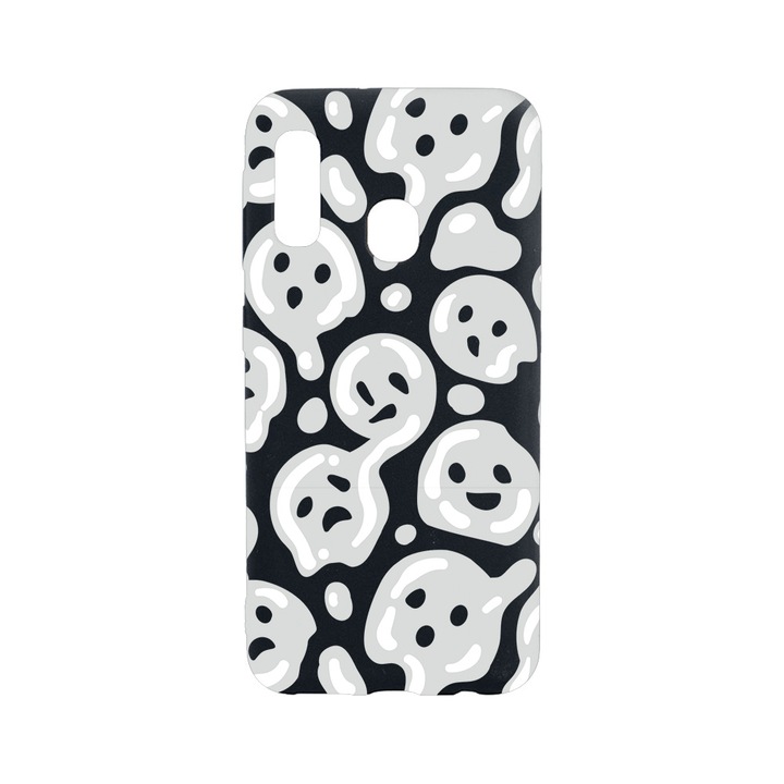 BestCase Slim Szilikon 0.8MM telefontok, Huawei P30 Lite, Gray Acid Smiley, B 1000