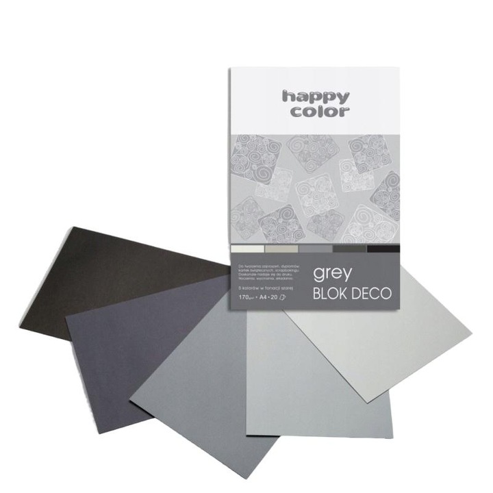 Happy Color színes papír, A4, 20 lap, fekete