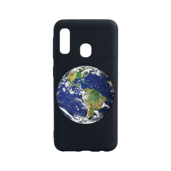 Силиконов калъф BestCase за Huawei P30 Lite, Earth, 0.8MM Slim, Black Silicon Series, B 947