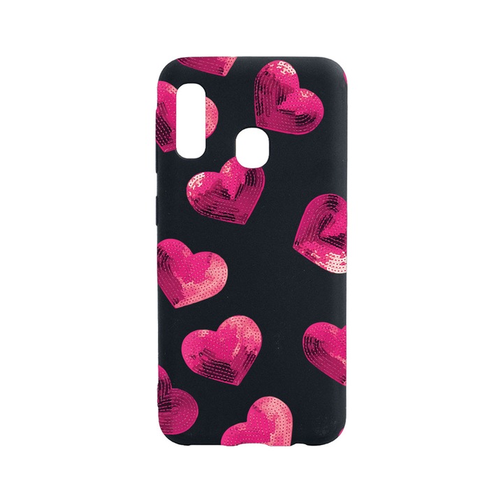 BestCase Slim Szilikon 0.8MM telefontok, Huawei P30 Lite, Heart Pattern, B 987