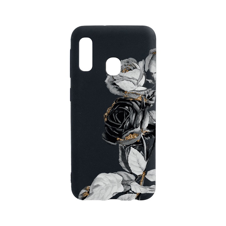 BestCase Slim Szilikon 0.8MM telefontok, Huawei P30 Lite, Black Rose, B 990
