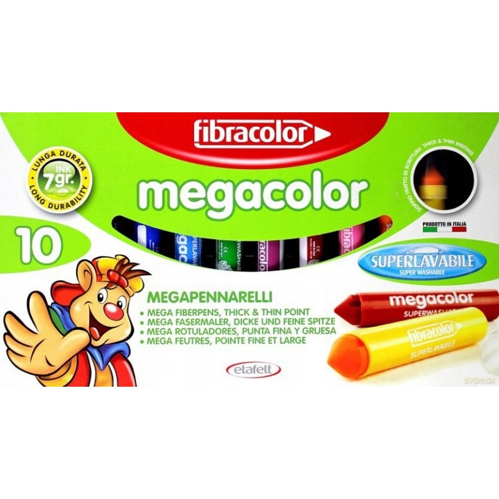 Комплект Carioca, Fibracolor, 10 цвята