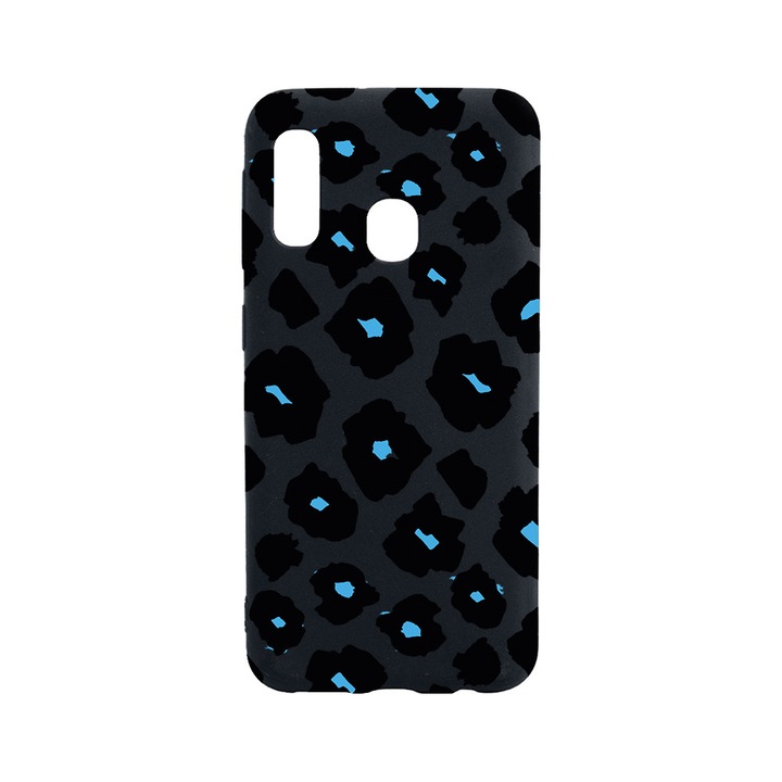 BestCase Slim Szilikon 0.8MM telefontok, Huawei P30 Lite, Blue Leopard Pattern, B 1039