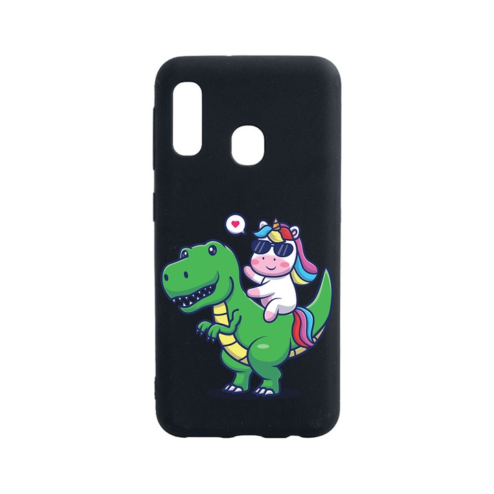 BestCase Slim Szilikon 0.8MM telefontok, Huawei P30 Lite, Dino Rider Unicorn, B 993