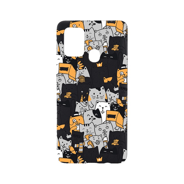 BestCase Slim Szilikon 0.8MM telefontok, Realme C25s / 7i Global, Cat Pattern, B 1030